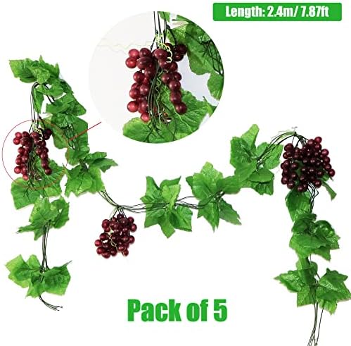 Woohome Artificial Grape Vines 8FT 10 Pack Greenery Decoration