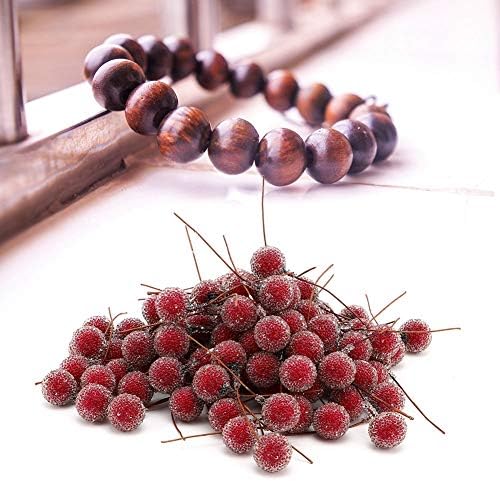 Red Berry Stems Artificial Christmas Decor 100pcs