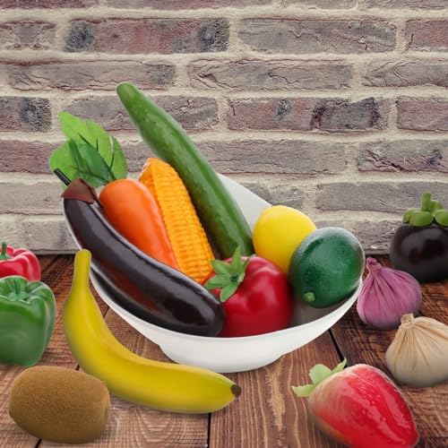 16 Pcs Realistic Plastic Fake Vegetables and Fruit Set