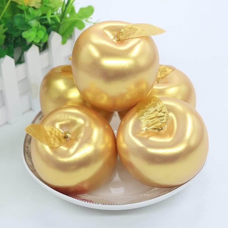 Artificial Gold and Silver Apples for Home Decor