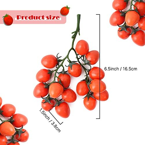 Fake Cherry Tomatoes Artificial Fruit Plastic Lifelike Kitchen Decoration
