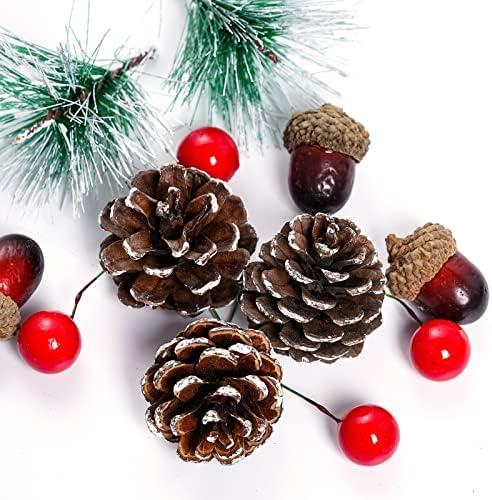 108 Pcs Artificial Pine Cone Set for Christmas Decor