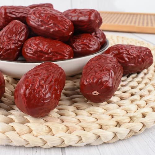 LUEYAO Artificial Red Dates 20 Pcs Lifelike Decoration