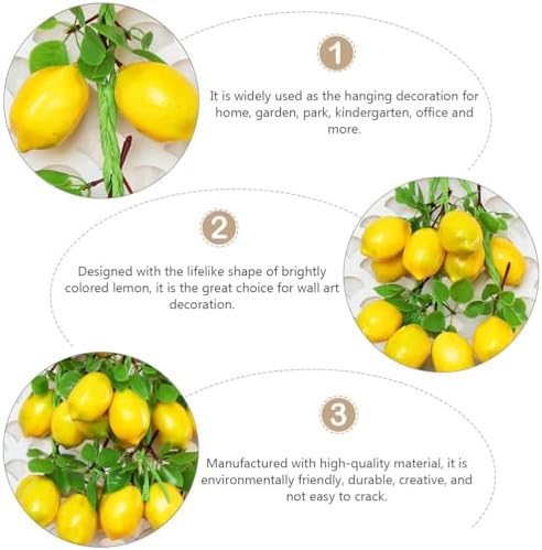 NUOBESTY 2pcs Artificial Lemon Branches Garland Decor