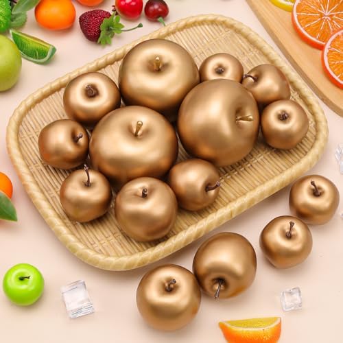 Gresorth Artificial Golden Apple Decoration Set 15PCS