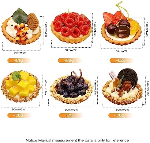 Artificial Egg Tart Models Set 6 Pack