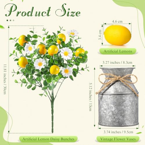 Mimorou 6 Set Artificial Lemon Centerpiece Decor Set