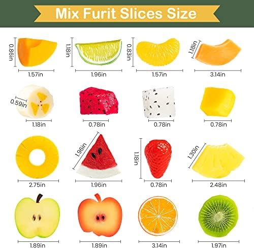 VIDELLY 16 Pieces Fake Fruit Slices Set