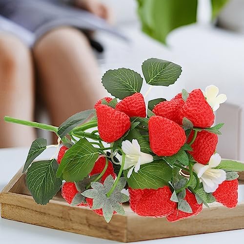 Alipis Artificial Strawberries for Decor and Centerpieces