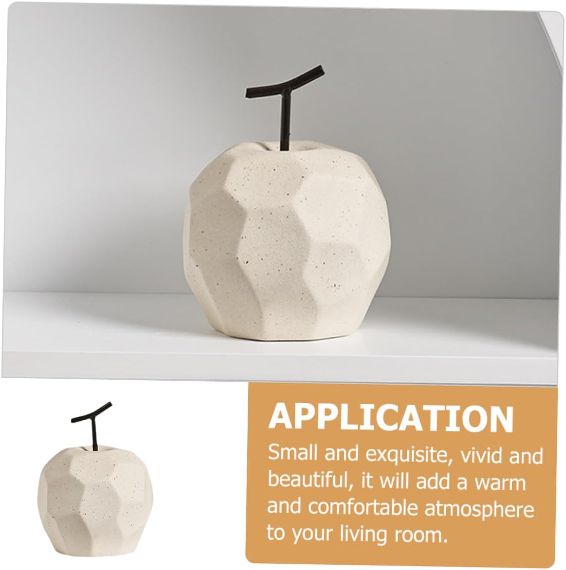 PRETYZOOM Unique Geometric Ceramic Apple Decor