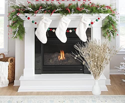 DearHouse 22Pcs Christmas Glitter Berry Stems for Tree Decor