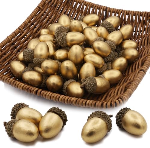 Tuxiaobu Artificial Gold Acorns 30 Pcs Decoration