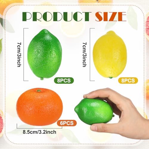 22 Pcs Artificial Lemon Orange Decor Set