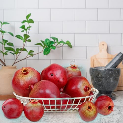 Woration Realistic Artificial Pomegranates 12PCS Home Decor