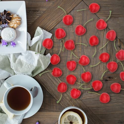 Gresorth 50pcs Artificial Red Cherry Decoration