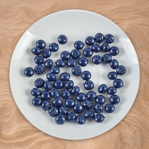 50 Pcs Artificial Blueberry Decor for Home Kitchen Party