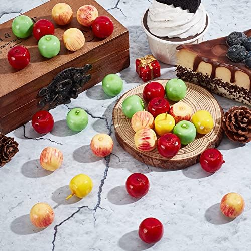 CHGCRAFT 60Pcs 4 Styles Foam Mini Apple Artificial Decor