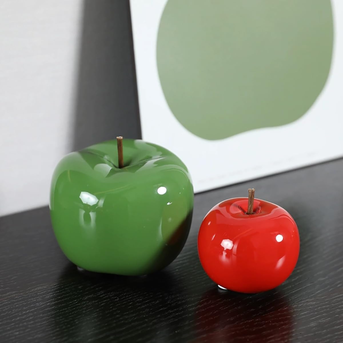 Glossy Ceramic Apple Decor for Modern Farmhouse