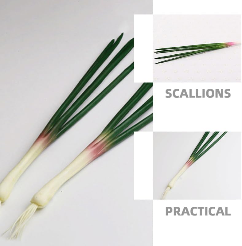 Cabilock Artificial Green Onions 6 Pack Realistic Decor