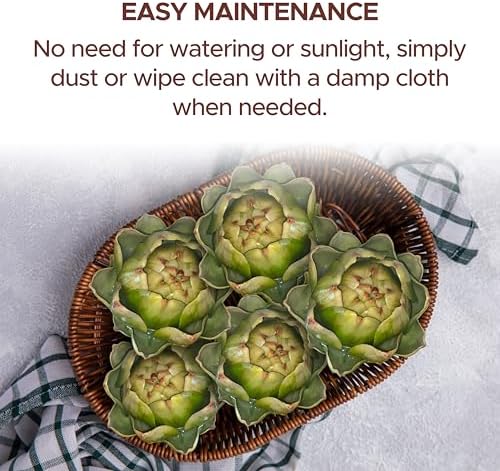 Faux Artichokes and Apples for Decor