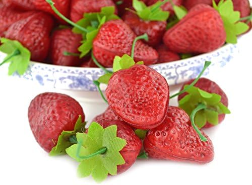 Jedfore Realistic Fake Strawberries 36 Pcs Set