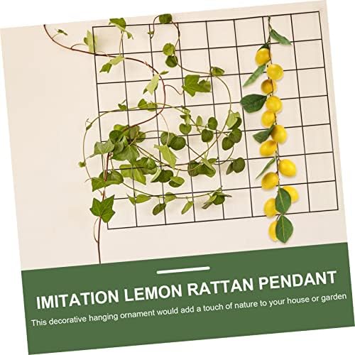 Wakauto Simulated Lemon Rattan Hanging Ornament for Home Decor