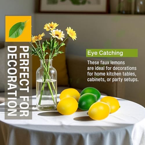 12 Pcs Artificial Lemons for Home Kitchen Decor