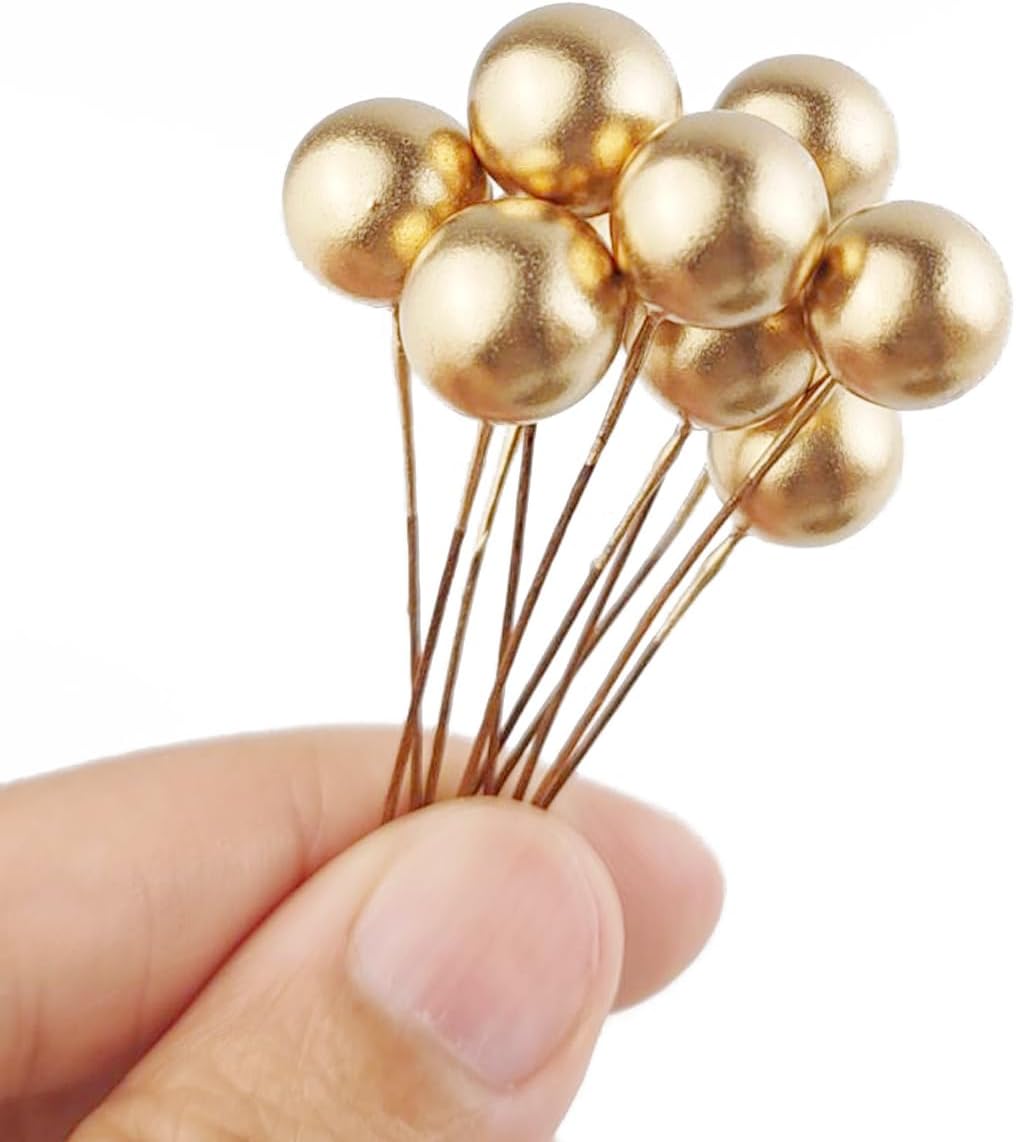 GXXMEI 300PCS Artificial Holly Berries Gold