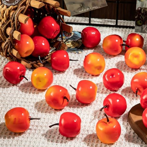40pcs Fake Mini Red Apples for Decor and Crafts