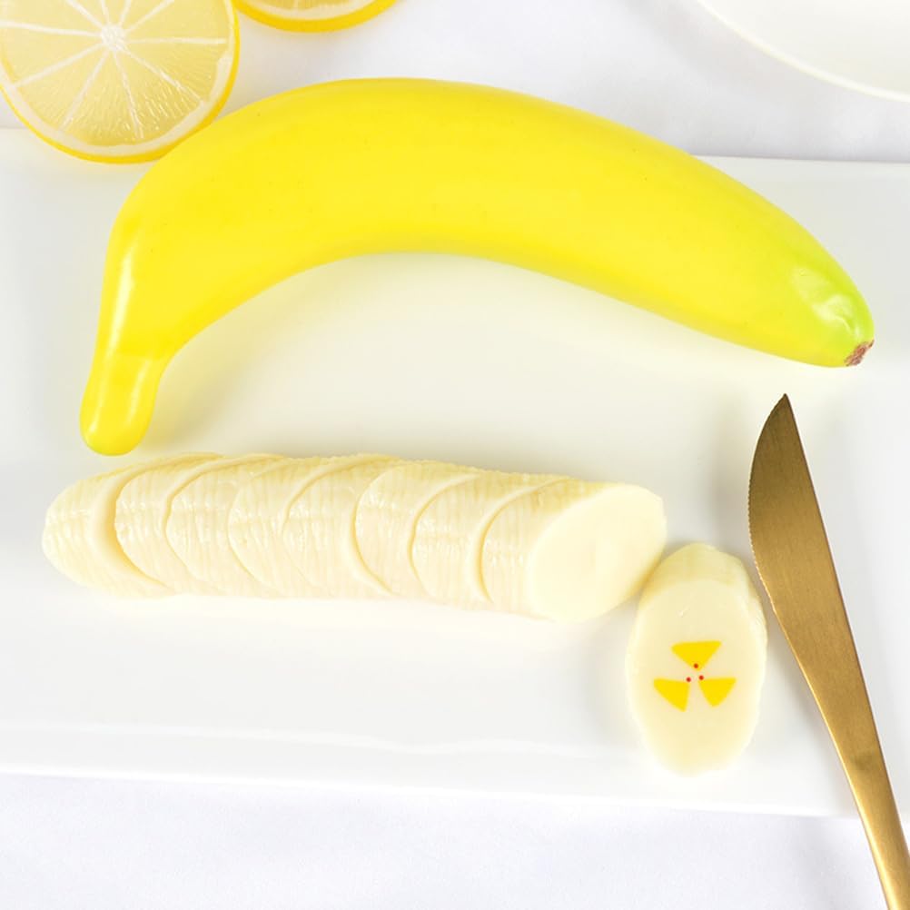 SAFIGLE 20 Pcs Fake Banana Slices Kitchen Decor Photography Props