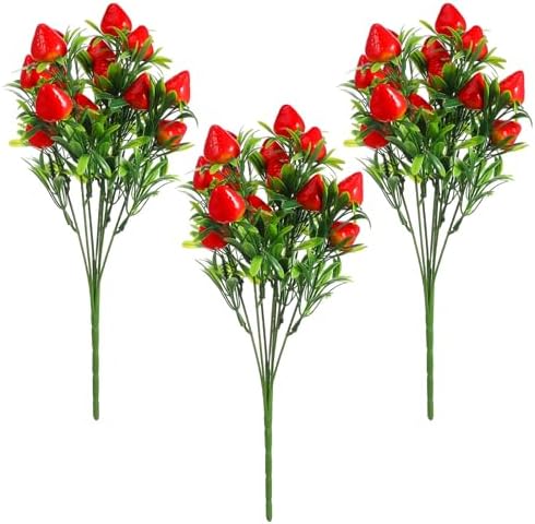 3pcs Fake Strawberry Artificial Fruit for Home Decor Party