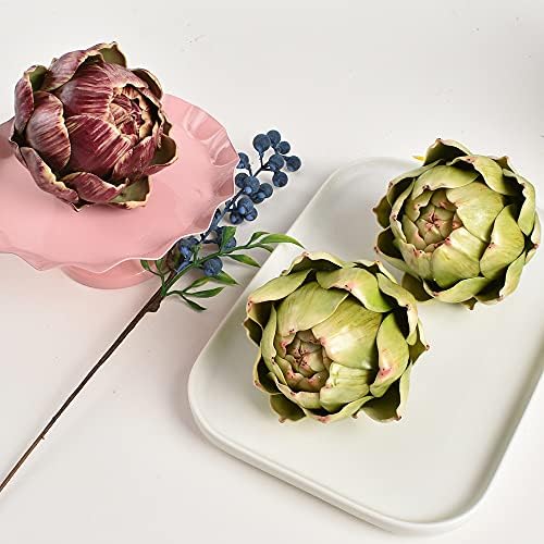 Artichoke Artificial Decor Set of 3 Green Red