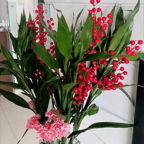 Artificial Burgundy Berries Stems 20 Pcs 12 Inch Each