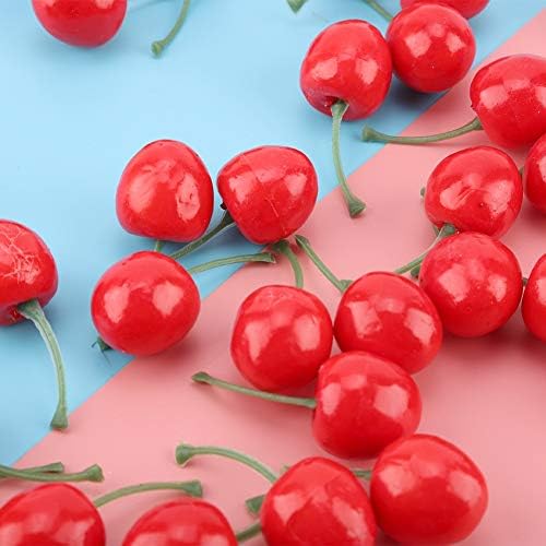 20Pcs Red Artificial Cherries Decoration Decorative Fruit Ornament