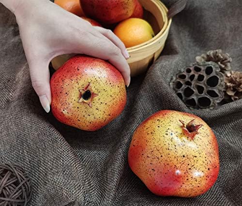 6pcs Artificial Pomegranates for Home Decor and Display