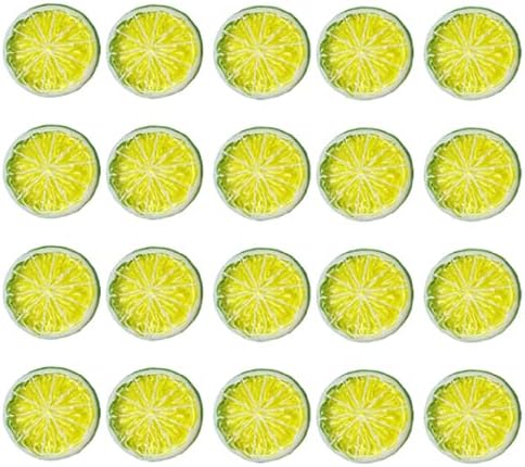 Mini Simulation Green Lemon Slices Artificial Fruit Set 20 Pcs