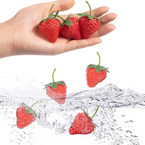 VIDELLY Realistic Artificial Strawberries 20 Pieces S Size