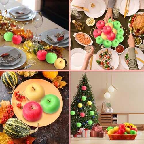 Libima 12 Pcs Realistic Fake Plastic Apples Decorations