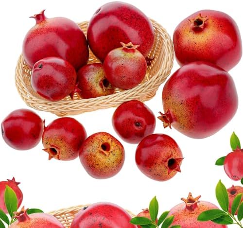 Woration Realistic Artificial Pomegranates 12PCS Home Decor