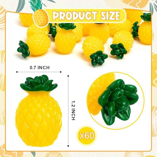 CLESDF 60Pcs Mini Resin Pineapple Decor