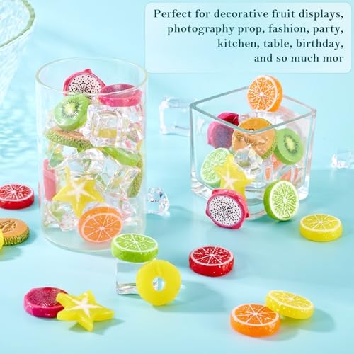 Cheriswelry 40Pcs Artificial Resin Fruit Slices for Home Decor
