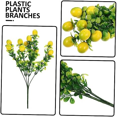 GRIRIW 2pcs Artificial Lemon Twigs for Home Kitchen Decor