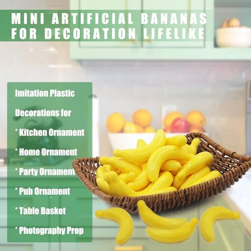 Tuxiaobu Lifelike Plastic Banana Decorations 30 Pcs