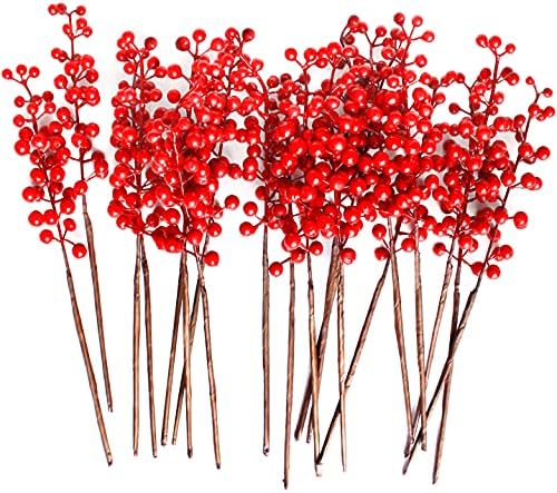 Artificial Burgundy Berries Stems 20 Pcs 12 Inch Each