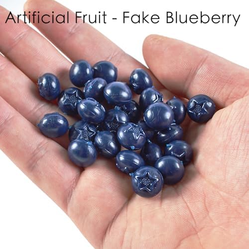 50 Pcs Artificial Blueberry Decor for Home Kitchen Party