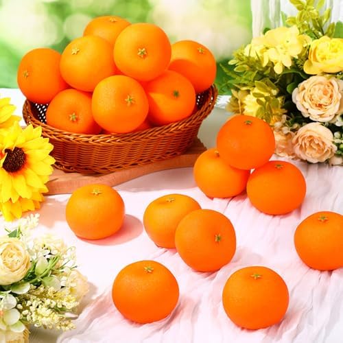 24 Pcs Fake Oranges Artificial Fruits for Home Decoration