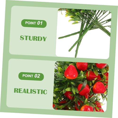 IMIKEYA Artificial Strawberry Branches 5pcs