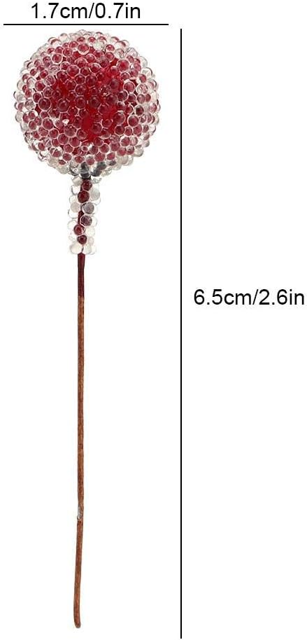 Red Berry Stems Artificial Christmas Decor 100pcs