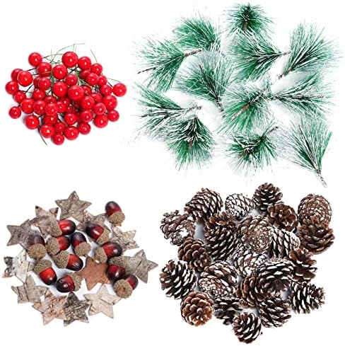 108 Pcs Artificial Pine Cone Set for Christmas Decor