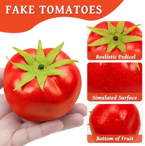 6PCS Fake Tomatoes Artificial Vegetables Lifelike Decor